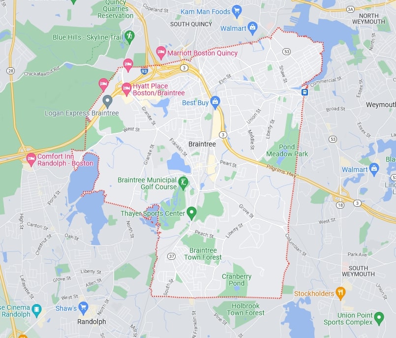 Braintree, MA Service Area